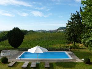 Pool with vineyard views